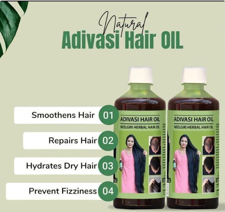 Adivasi Neelgiri Herbal Hair Oil * 100% Original * (Pack of 1 and 2))