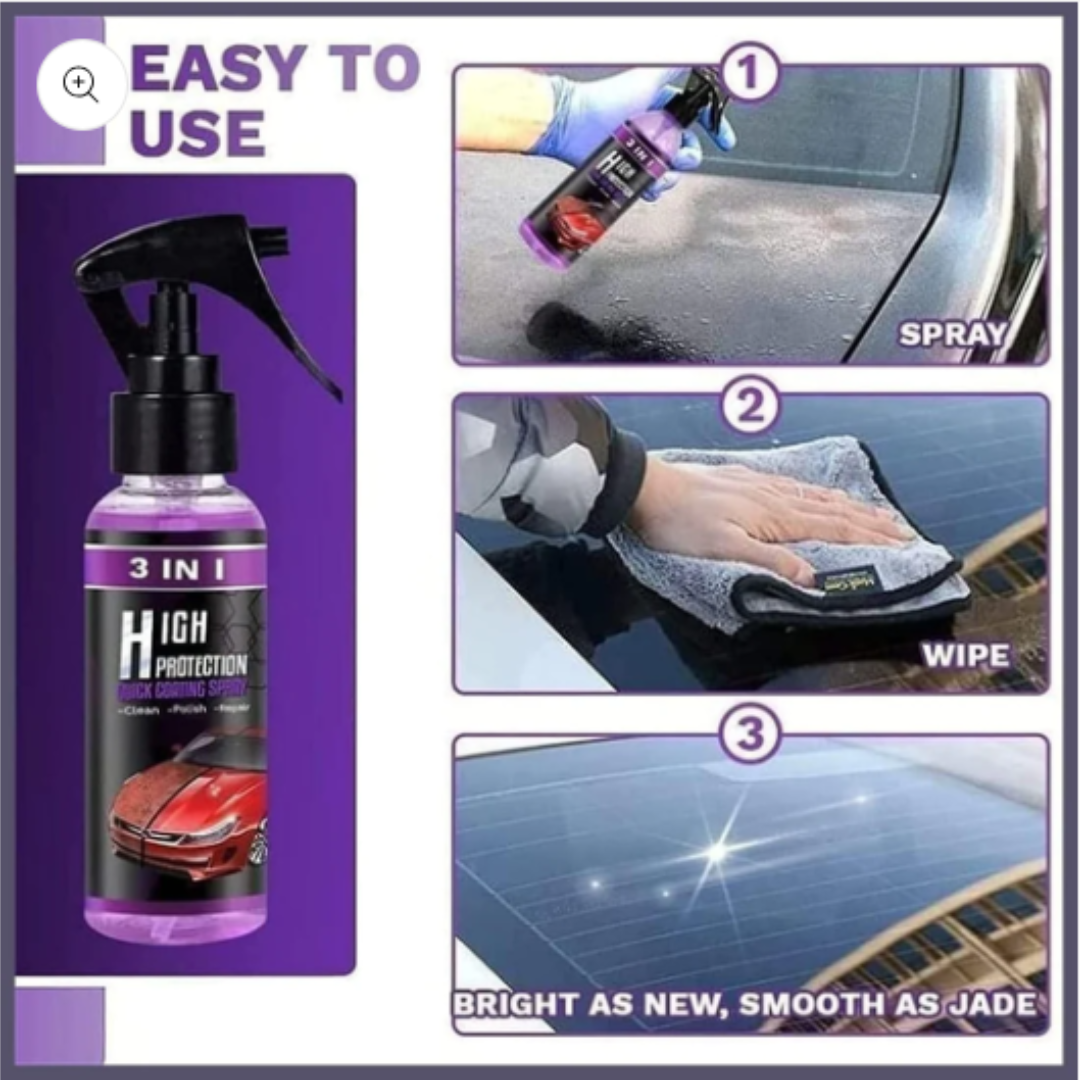 3 in 1 High Protection Quick Car Ceramic Coating Spray - Car Wax Polish Spray (Buy 1 Get 1 FREE)