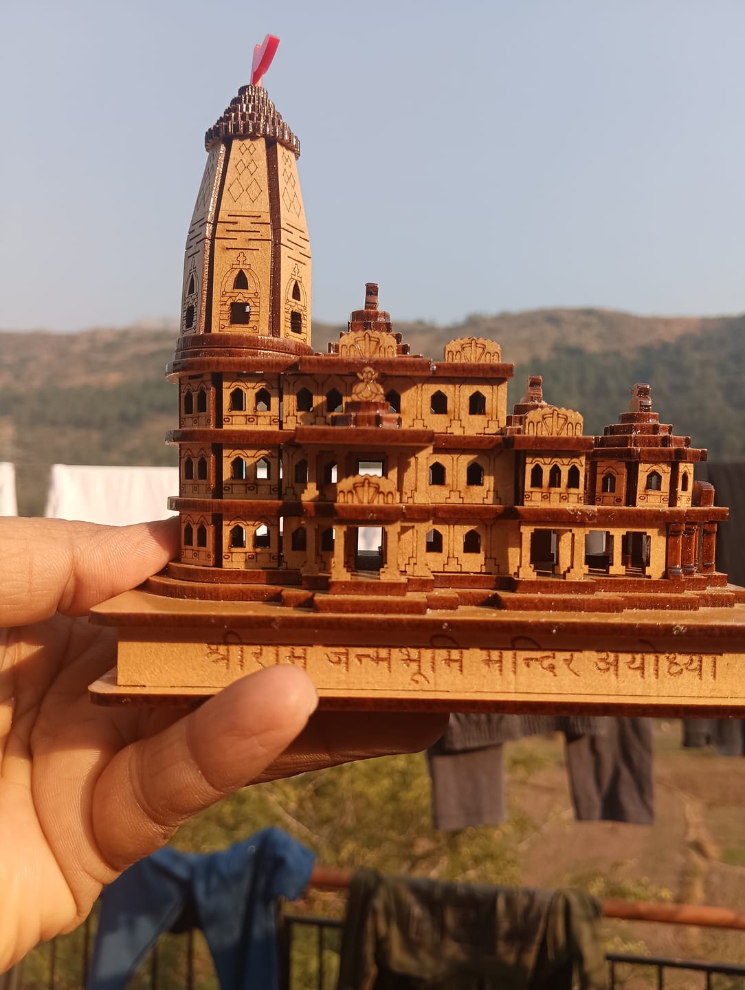 Shri Ram Janma Bhoomi Mandir 3D Wooden Temple For Home/Office/Shop